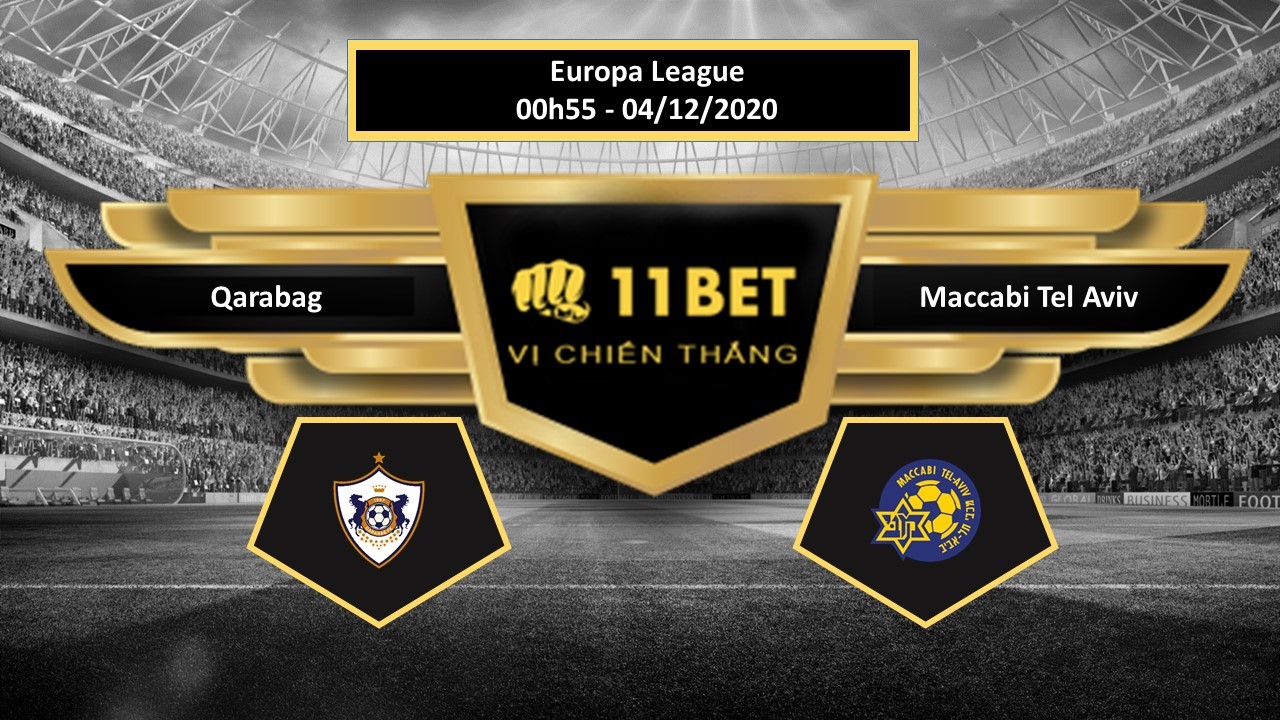 11BET Tip bóng đá Qarabag vs Maccabi Tel Aviv  ,  hôm nay 04/12/2020