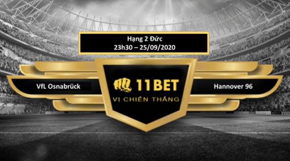 11BET Tip bóng đá VfL Osnabrück vs Hannover 96 , hôm nay 25/09/2020